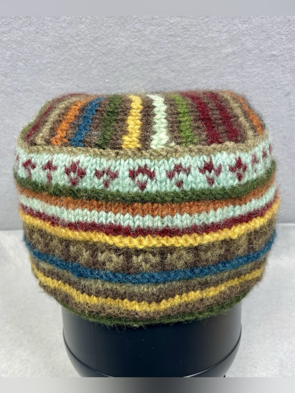 Lost Horizons Wool Beanie Nepal Fleece Lined Stripe OS